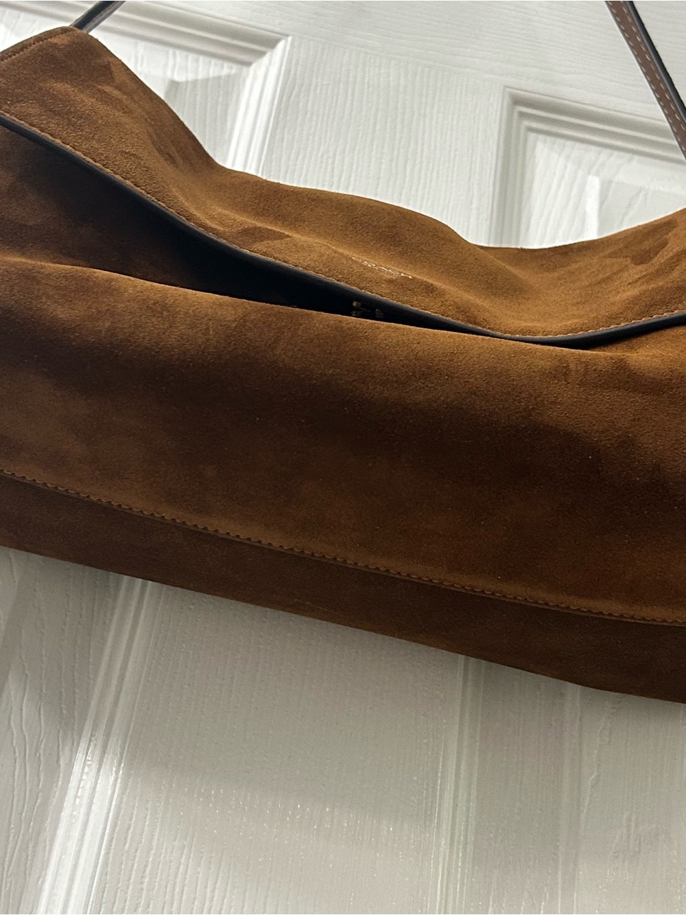 Coach Chelsea 30 Brown Suede Flap Shoulder Bag - Picture 6 of 11